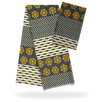 

african imitated silk fabric nigerian wax mixed prints chiffon&audel fabric,4yards audel fabric+2yards chiffon fabric f95-8
