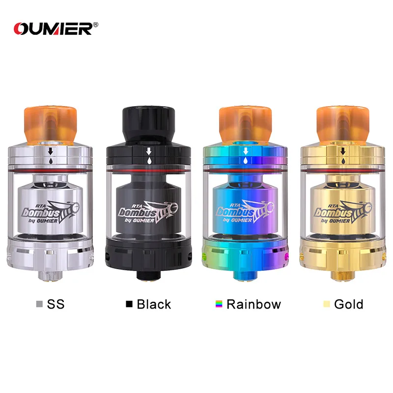 

Original Oumier Bombus RTA 24.5mm Single Coil Tank Atomizer Bubble Glass Vape Vaporizer VS Voopoo Rimfire RTA