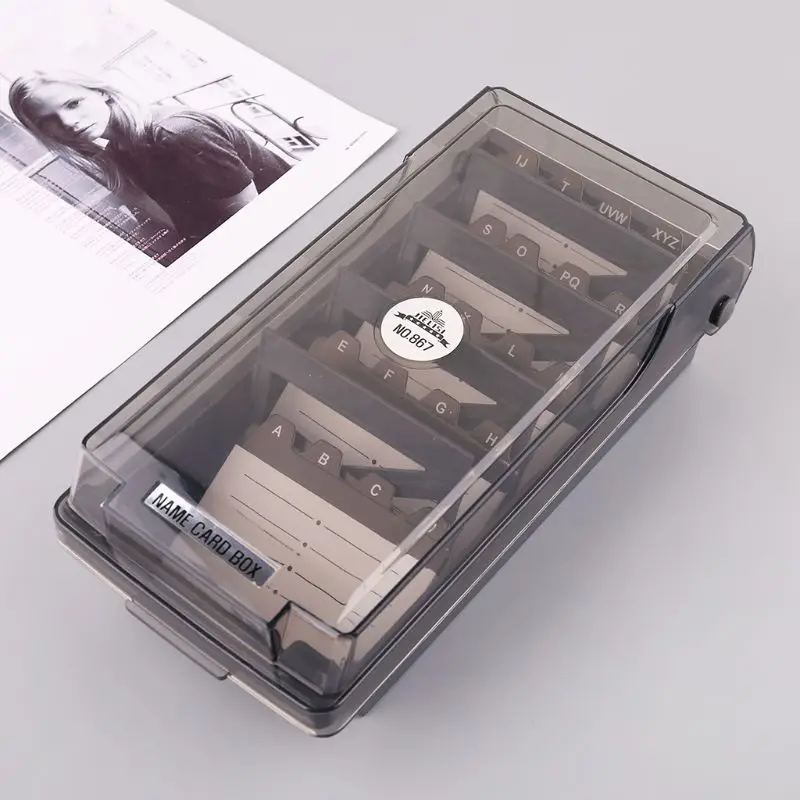 

Large Capacity Splitter Index Tabs Business Card Holder Name Card Storage Box Organizer Case
