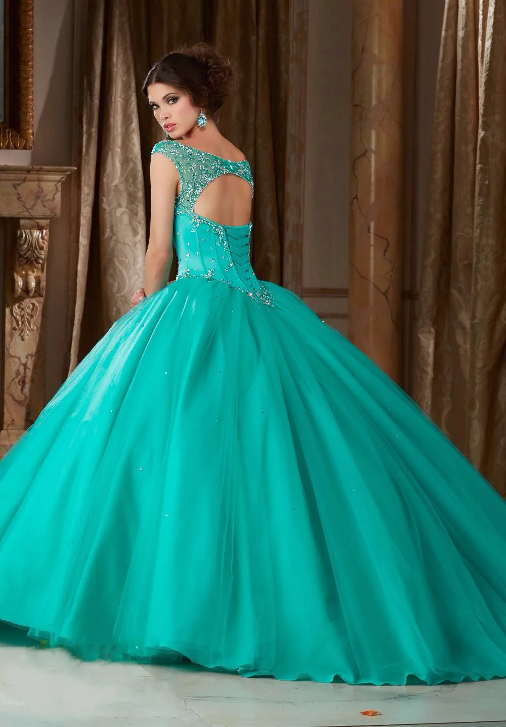 Latest Ball Gown Sweetheart Crystal Beading Aqua Green Quicneanera Dress 15  Years Party Gown - Quinceanera Dresses - AliExpress