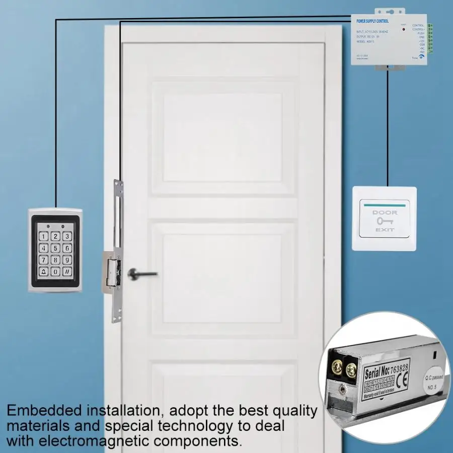 Door Access Control Lock Intelligent Security Electric Strike Lock Cathode Lock Anti-Corrosion DC 12V Electric Lock for Home for Office Door Access Control Lock Intelligent Security Electric Strike Lock Cathode Lock Anti-Corrosion DC 12V Electric Lock for Home for Office