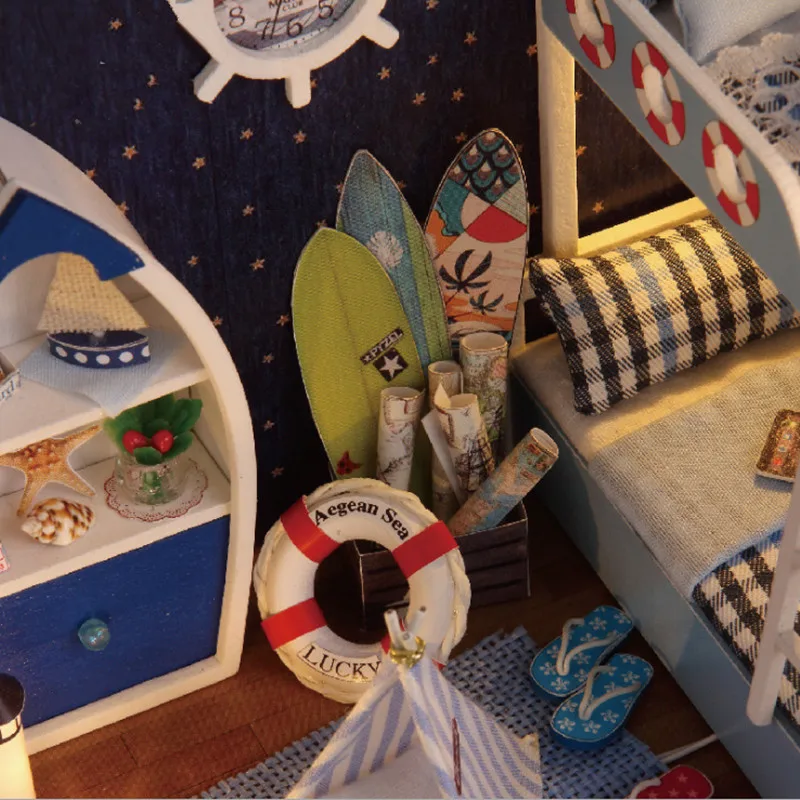 New Furniture Doll House Wooden Miniature DIY DollHouse Furniture Kit Assemble with Dust Cover Doll Home Toys For children New Furniture Doll House Wooden Miniature DIY DollHouse Furniture Kit Assemble with Dust Cover Doll Home Toys For children