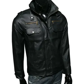 

Men's fashion 80s Real Leather jacket Dropshipping hot sale winter Men Warm Genuine Motorcycle jackets long sleeves top coat