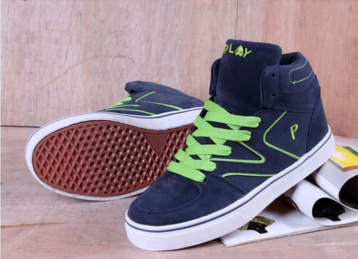 Free Shipping 2013 Brand New Fashion Mens Retro Skateboard Shoes Men Sports Casual Leather Splicing Sneakers 3 Colors | Спорт и