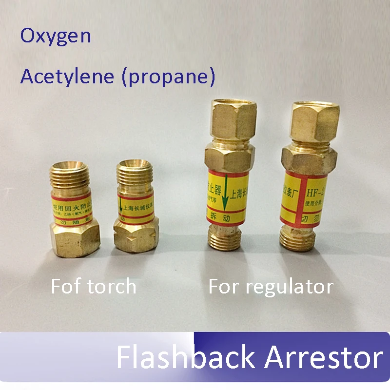 BSP9.525in Torch End: M16*1.5mm Oxygen Acetylene//Fuel Safety Valve Flame Buster Flashback Arrestors Regulator End: BSP3//8/”