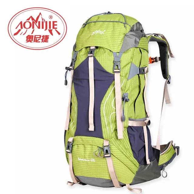 Cheap 60L professional outdoor camping hiking backpack travel mochilas mountaineering bagpack climbing back bags women men