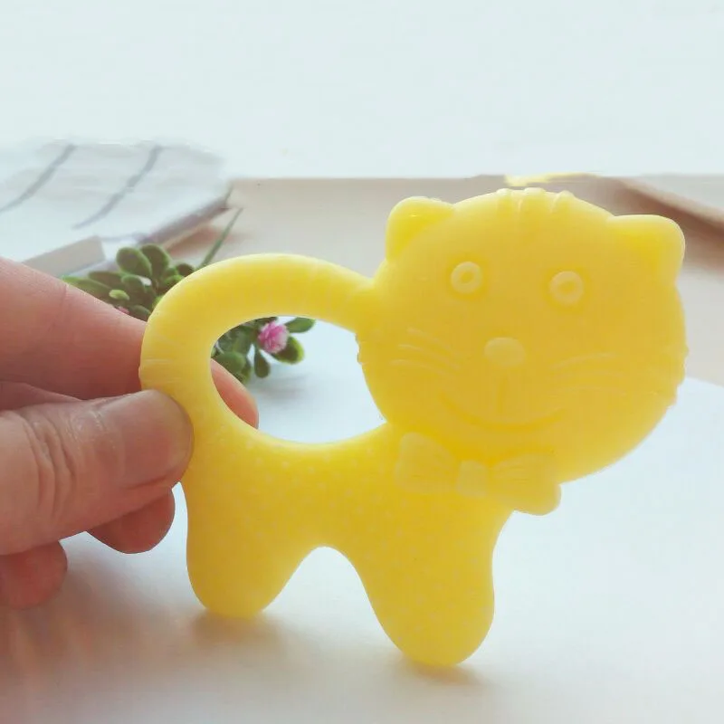 New Top Silicone Baby Teether Cat Shape Teether Silicone Baby Dental Care Toothbrush Training Baby Care Traning Tool Teething Toys    