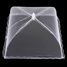 Household Food Cover Anti Mosquito Fly Resistant Lace Net Foldable Umbrella Food Cover Net for Home Outside Picnic Cookout Use