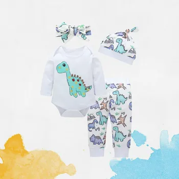 

2019 new cute dinosaur cotton baby suit long sleeve dinosaur suit