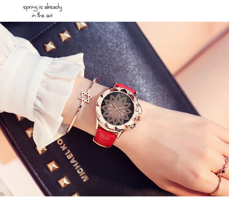 Женские часы люксовый бренд дикие женские повседневные часы Кристалл платье кожа часы кварцевые часы женские лепесток часы Reloj Mujer