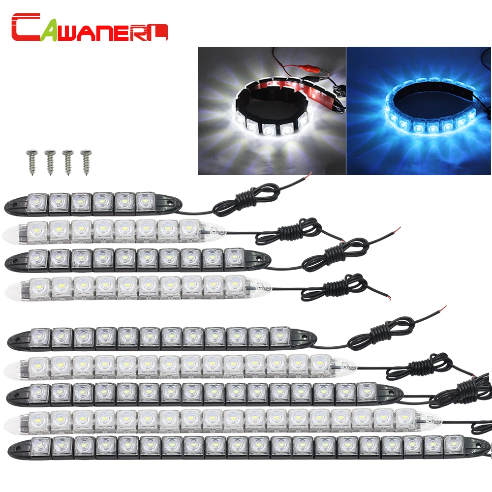 Cawanerl Car Daytime Running Light DRL Auto Flexible LED Strip Driving Light Car Styling Daylight Fog