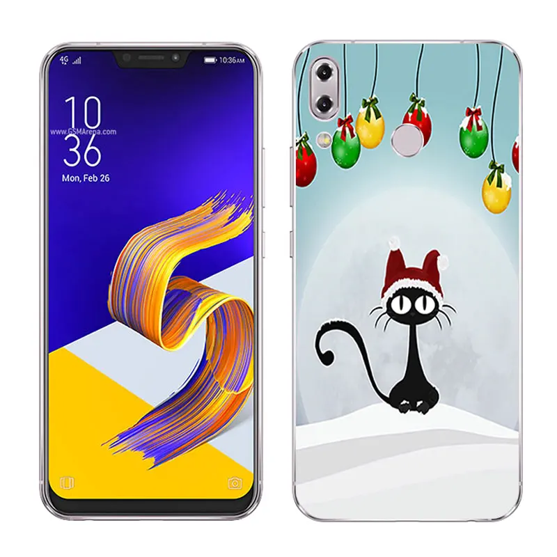 Для Asus Zenfone 5z ZS620KL/Asus Zenfone 5 ZE620KL мягкий чехол для телефона силиконовый для Asus ZS620KL чехол X'mas Day Painted Capa - Цвет: 36