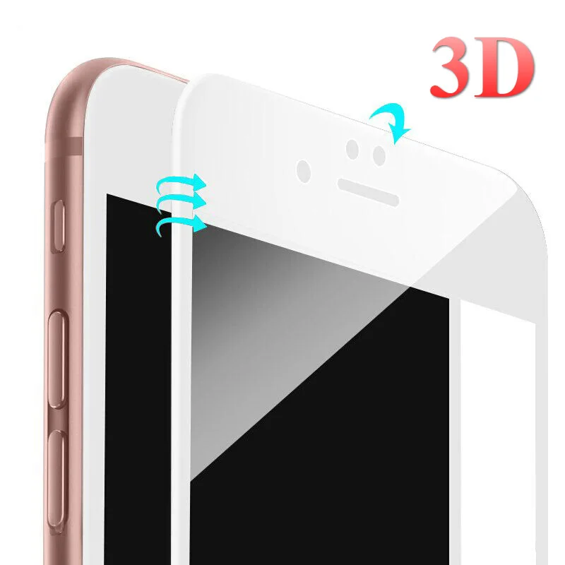 3D мягкий край закаленное стекло для iPhone 6 6s 7 8 Plus полное покрытие протектор экрана