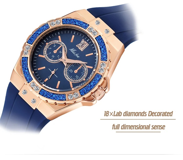 Moda 2019 Diamante Rosa de Ouro Chronograph