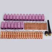 62 шт. расходные материалы для дуговой сварки комплект аксессуаров для 17 и 26 серий с воздушным охлаждением и 18 серий с водяным охлаждением факелы