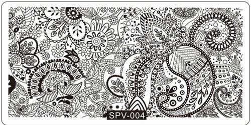 SPV штамповки для ногтей пластины кружева цветок животный узор ногтей штамп штамповка шаблон и форма для ногтей трафаретные гвозди инструмент - Цвет: SPV04