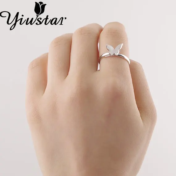 Новая мода yiustar Популярные и цветные кольца бабочки для женщин JZ201|butterfly rings for