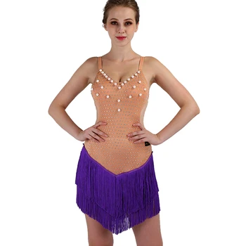 

fringe latin dance dress women for competition Sexy tango latin dress for girls dancing dress for women Custom color size