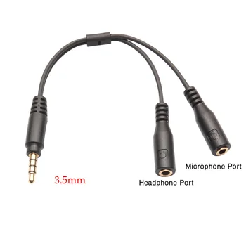 

3.5mm Stereo Audio Male to 2 Female Headphone Mic Y Splitter Cable Adapter