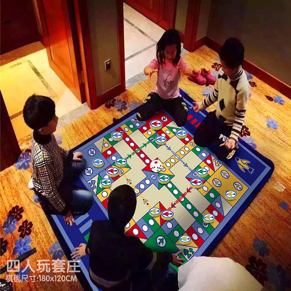 Aeroplane Chess Crawl Puzzle Mat Flying Set Waterproof Play Ludo Game Baby Children Educational WJ217 5