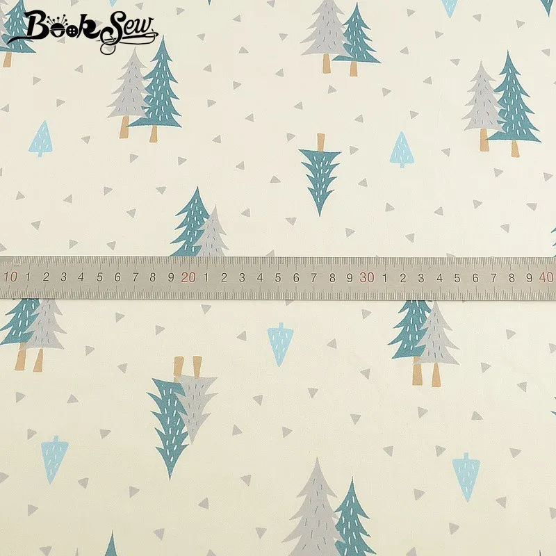 Booksew дизайн деревьев 100% хлопчатобумажная саржевая Ткань для шитья домашний