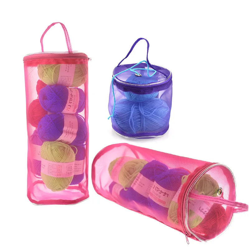 

4 Styles Mesh Bag DIY Hand Weaving Tools Yarn Storage Knitting Bag Organizer Hollow Yarn Bag Crochet Thread Storage Mesh Holder