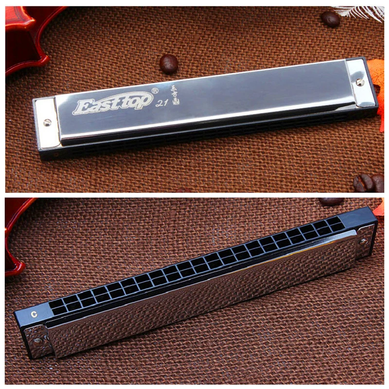 21 Holes Tremolo Harmonica C A B D E F G F G A C D Tune Harmonica