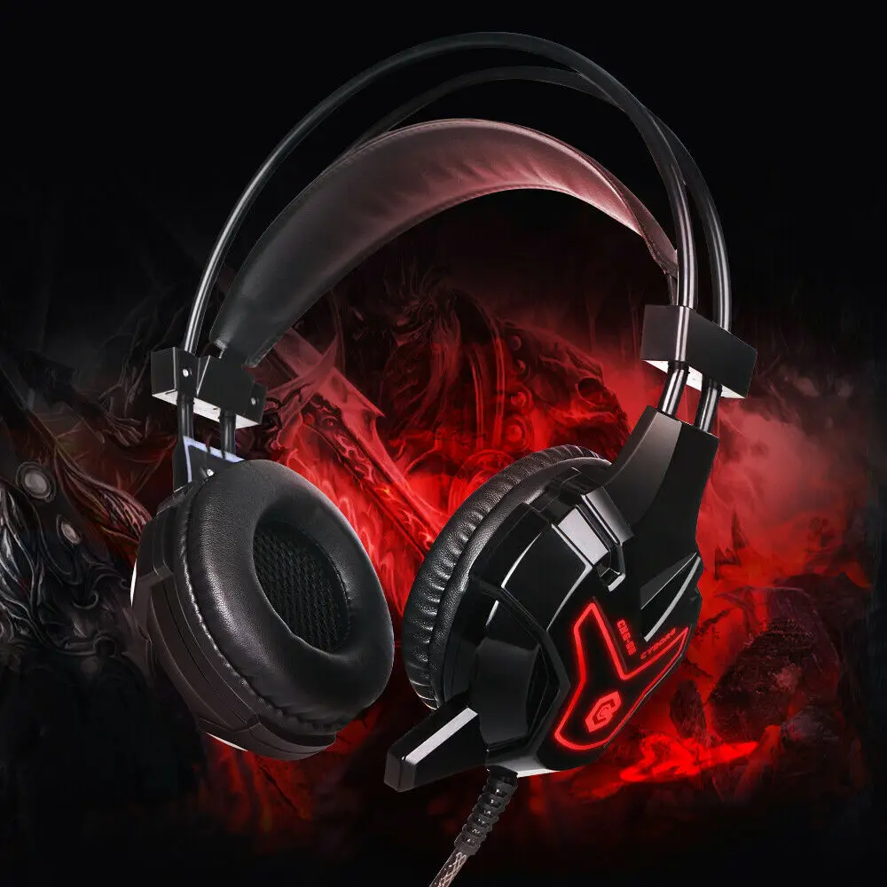 

Wired Gaming Headset Gamer Headset Headphones Headphone Black Earbuds Earphones With Microphone Headphone For PS4 PC Laptop xbox