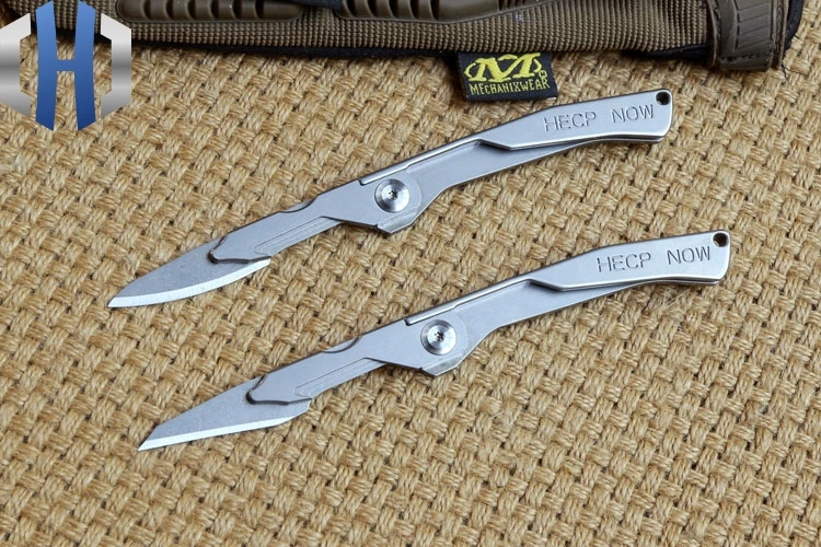 Titanium Alloy Folding Utility Knife Surgical Blade EDC Portable Outdoor Folding Knife Utility Knife Can Be Replaced Blade