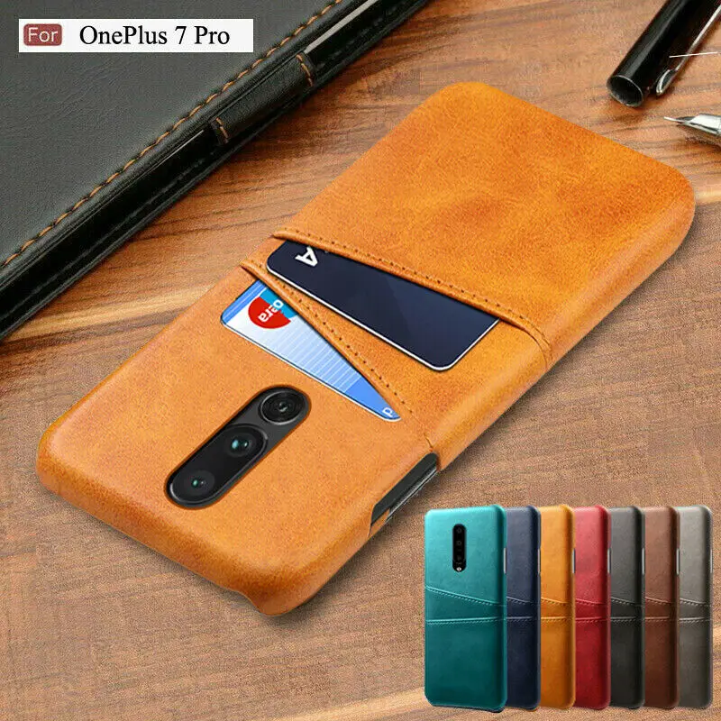 

For OnePlus 7 Pro Case Real Genuine Leather Cover Coque For One Plus 7 7Pro Card Holder Slots Back For Oneplus 7 Hard Phone Case