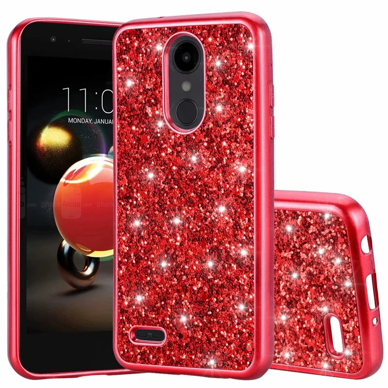 

Bling Foil Sequin Case For Moto E5 Play For LG Aristo 3 2 Q7 Confetti Flake Chromed Soft TPU Metallic 1PCS