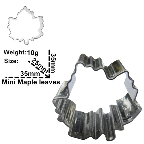 Формы для выпечки осеннего торта, печенья, печенья, Красного кленового листа, инструменты для украшения торта, прямые продажи - Цвет: 35mm x 35mm