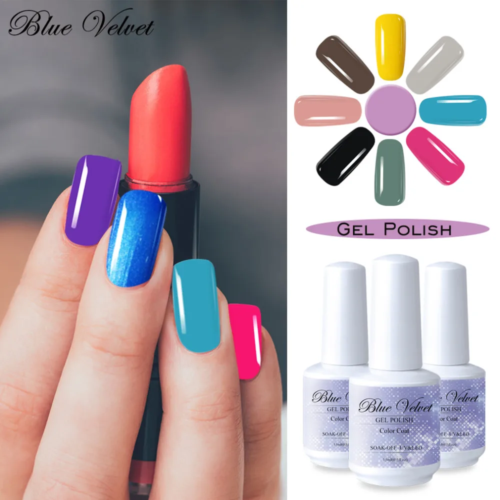 Blue Velvet Soak Off 15ml UV LED Gel Nail Polish Long Lasting Gel