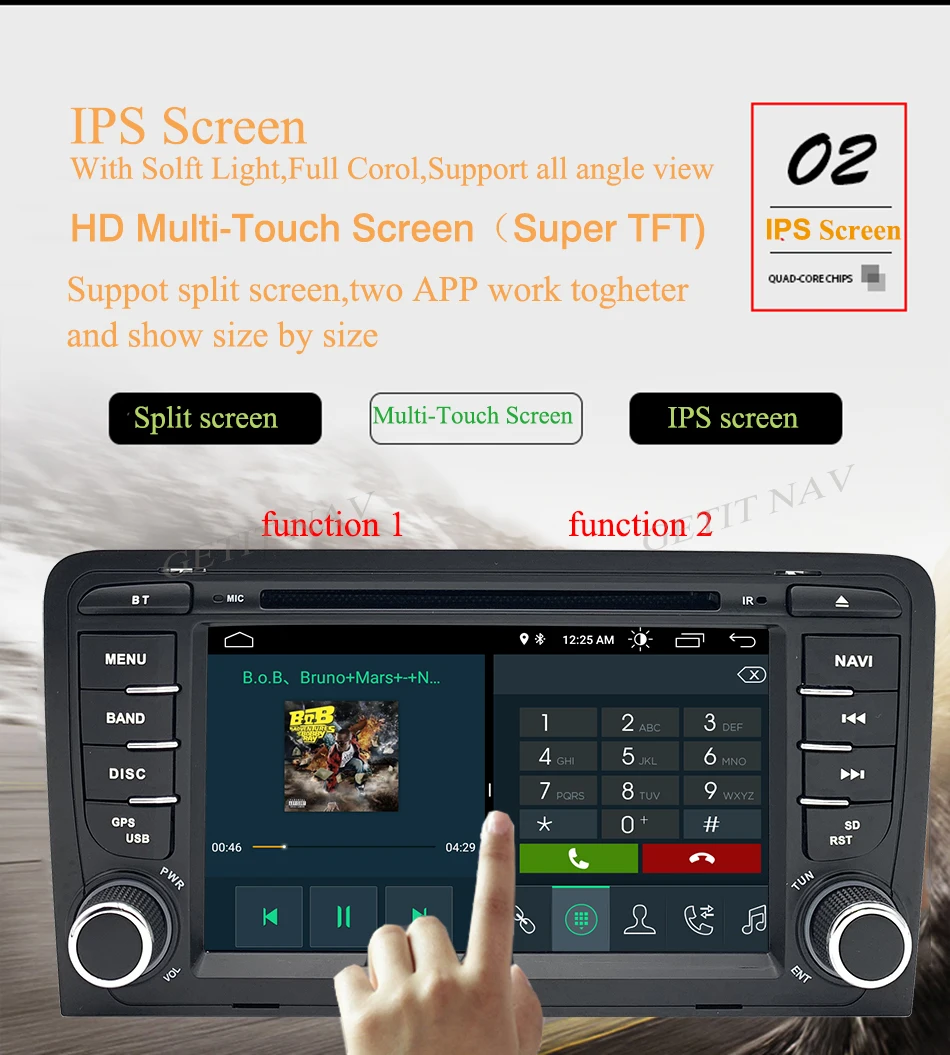 Discount Android 9.0  2 din car dvd gps navigation for Audi A3 8P/A3 8P1 3-door Hatchback/S3 8P/RS3 Sportback multimedia stereo Radio 3