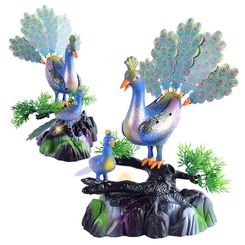 Sound Control Bird Voice Control Peacock Open Screen Music Lighting Induction Sound Control Toy