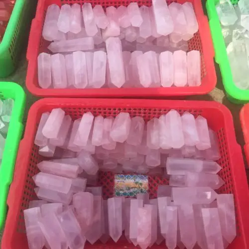 

1000G Natural Rock Rose Quartz Crystal wand Point Healing Gift