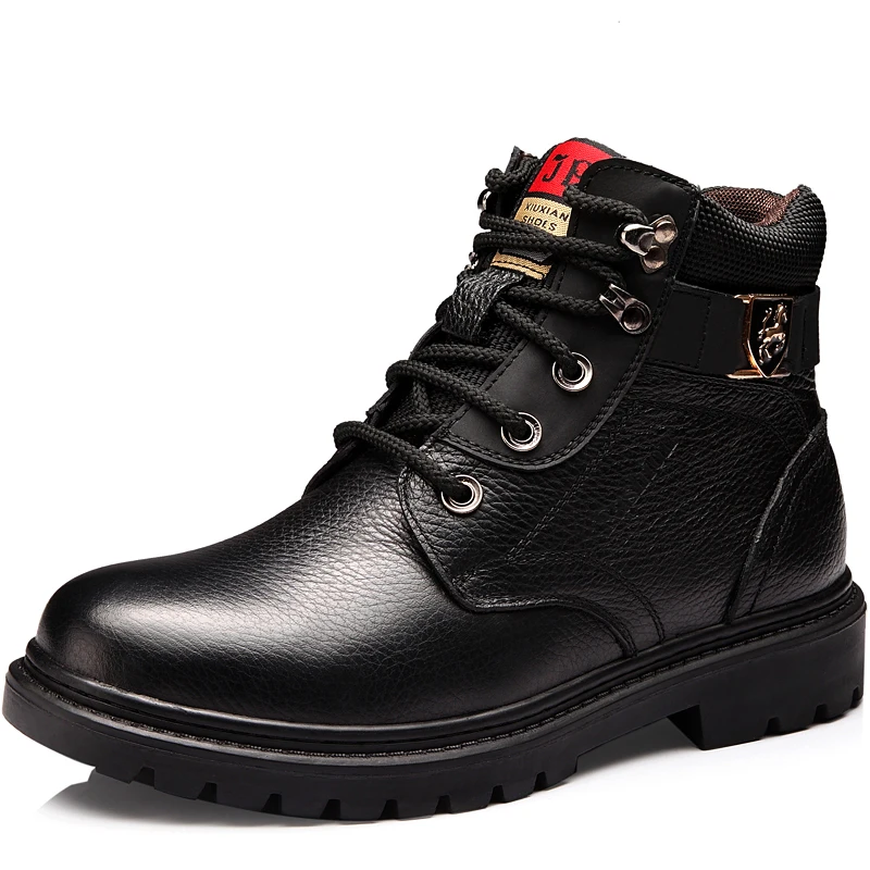 Imperméables Chaussures Laine Neige Hommes De 9189bl Peluche Cuir Mode D'hiver 9189br Véritable Confortable Bottes Chaud En Martin Osco pOq15