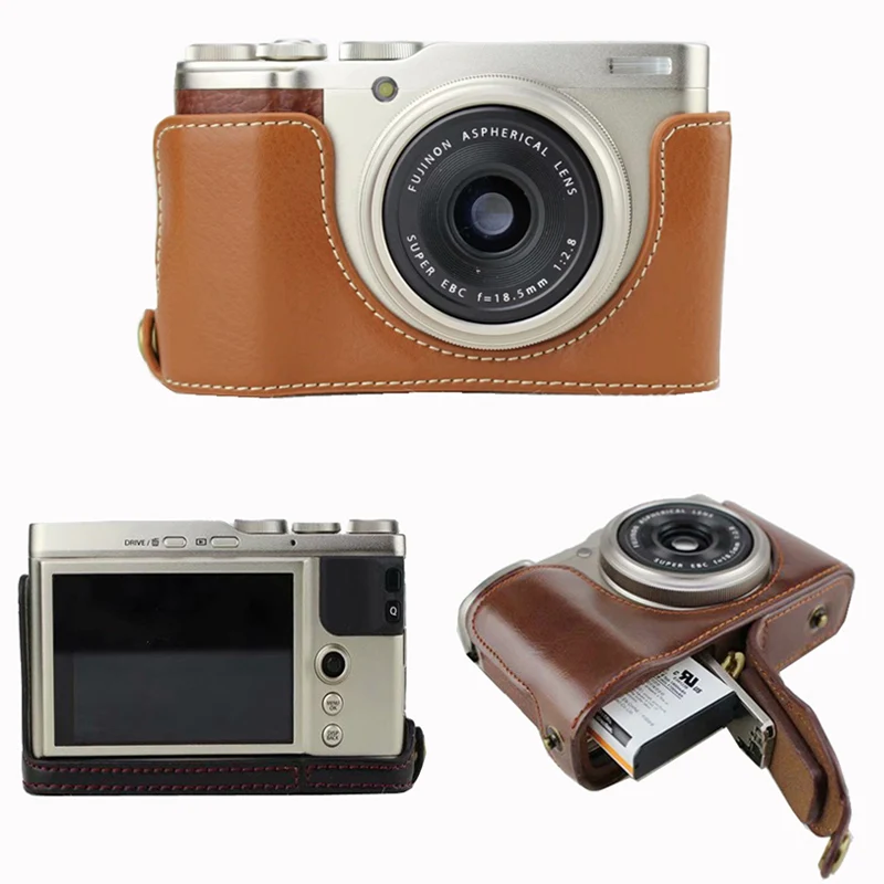 Модная сумка для камеры чехол Fujifilm XF10 XF 10 из искусственной кожи Половина корпуса