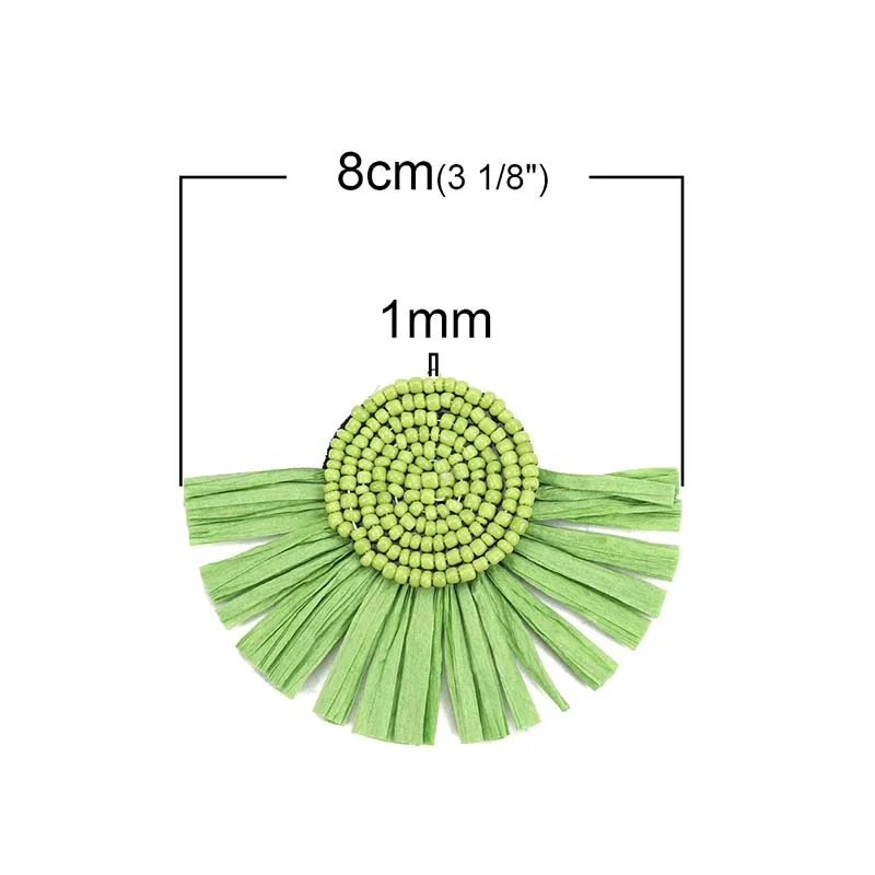 3 шт. стеклянные бусины из рафии бумажные Подвески с кисточками полубусины аксессуары для одежды украшения из ткани DIY Изготовление ювелирных изделий - Цвет: 2