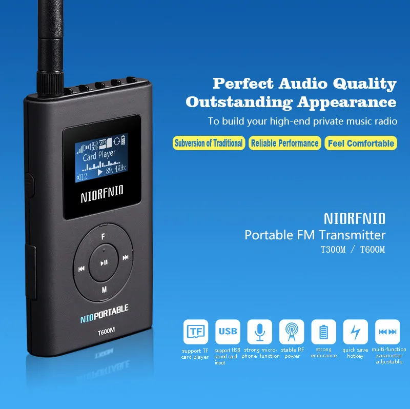 nio-t600m 0.6 Вт Портативный fm Радио вещания передатчик для личного Применение