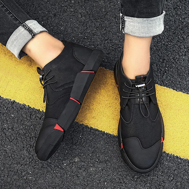 Fashion Men's Casual Shoes Top Quality Black Leather Shoe Breathable Sneakers Men Shoes Spring Summer Flats School Shoes Fashion Men's Casual Shoes Top Quality Black Leather Shoe Breathable Sneakers Men Shoes Spring Summer Flats School Shoes