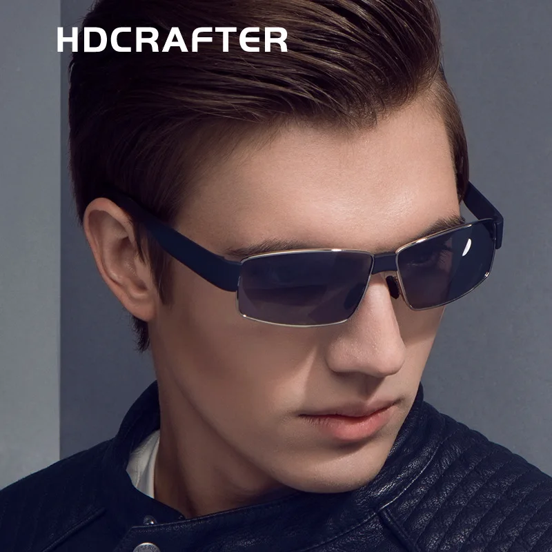 Мужские солнцезащитные очки HDCRAFTER винтажные поляризационные для вождения