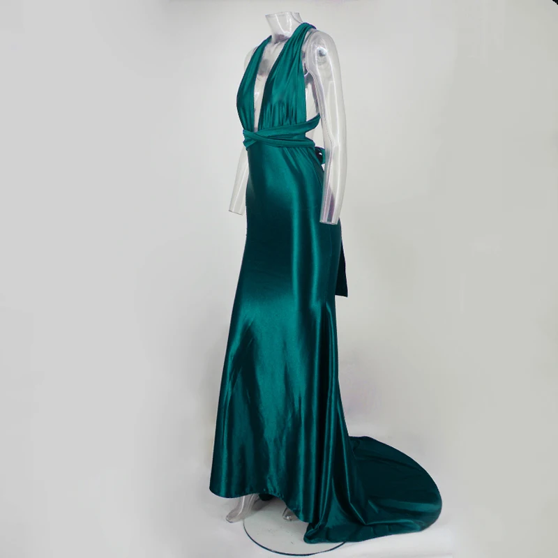 www.Nuroco.com - Elegant backless satin Mermaid tail Wonder dress (US 4-14)