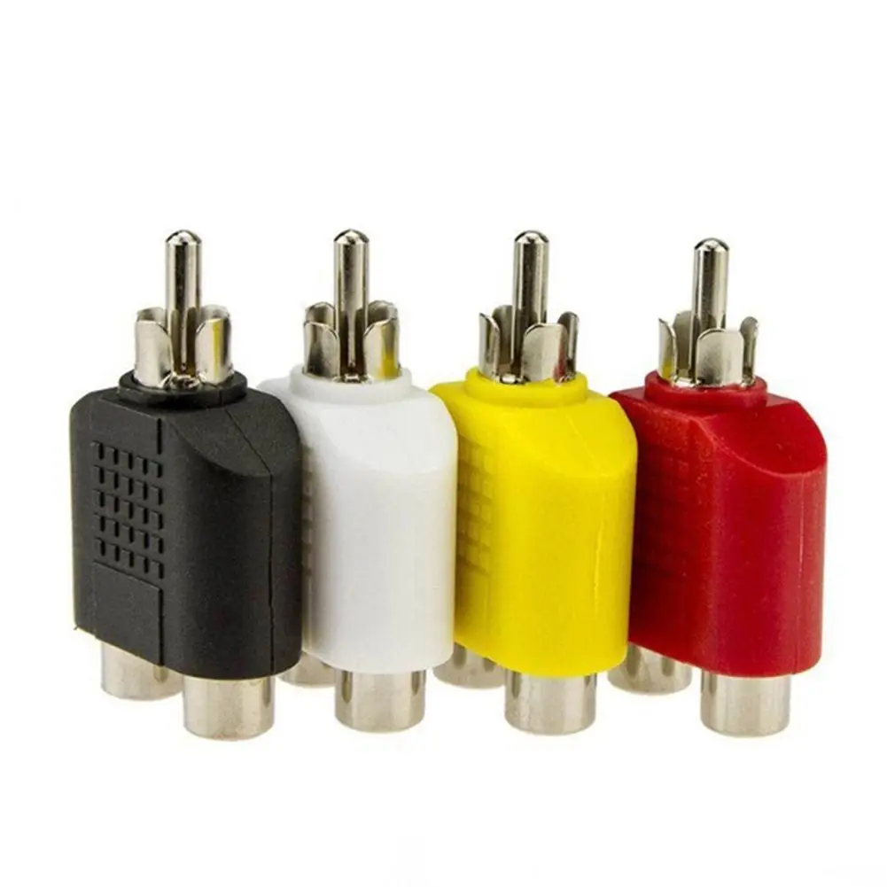 

4Pcs RCA Y Splitter AV Audio Video Plug Converter 1-Male to 2-Female Cable Adapter Set