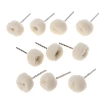 

10Pcs Dremel Accessories 1/8" Shank Wool Polishing Head Grinding Jewelry Metals Wheels Felt Brushes for Rotary Tool Accessories