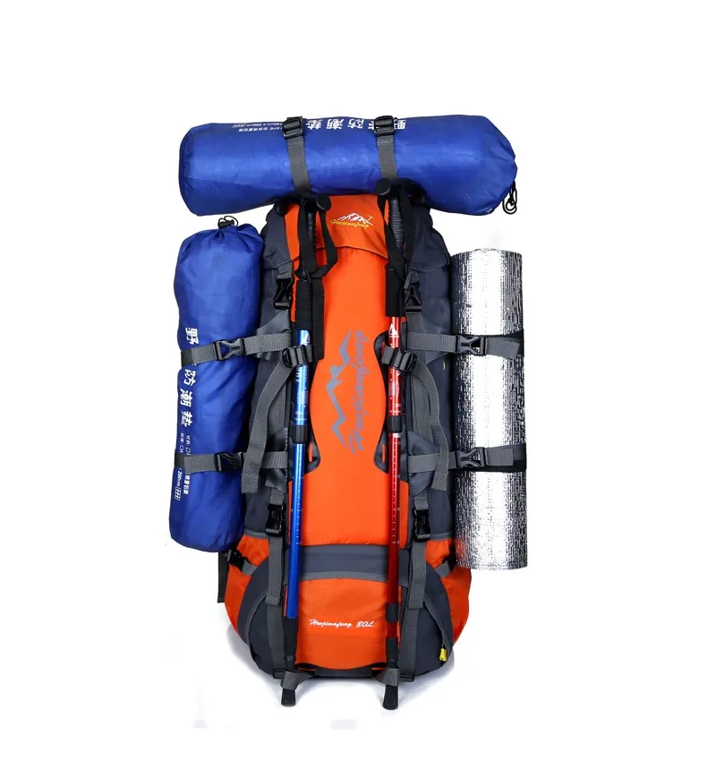 Уличный рюкзак, рюкзак для кемпинга, походов, альпинизма, Спортивная дорожная посылка, супер светильник, нейлоновый рюкзак, сумка на плечо 80L