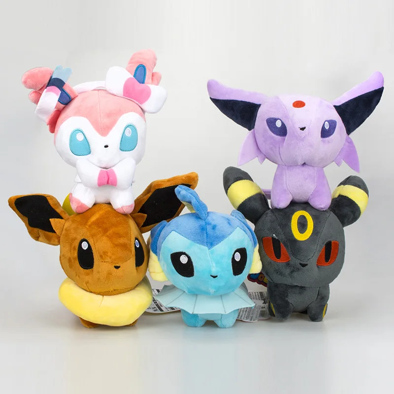 Anime Eevee Plush Toy New Cartoon Pocket Monsters Peluche Dolls Montre Cosplay Gift 5pcslot  (4)