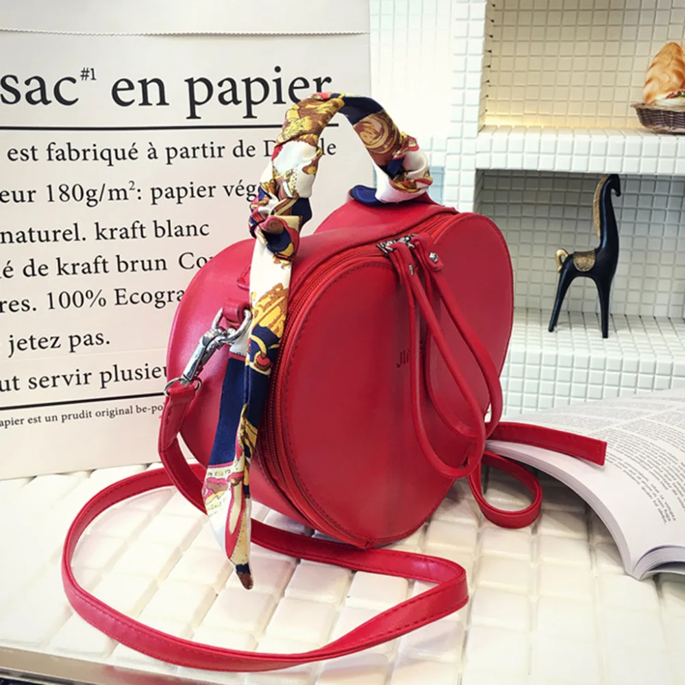 THINKTHENDO النساء الجلود سيدة القلب على شكل الكتف حقيبة حمل محفظة حقيبة يد رسول Crossbody أكياس الأزياء 2018