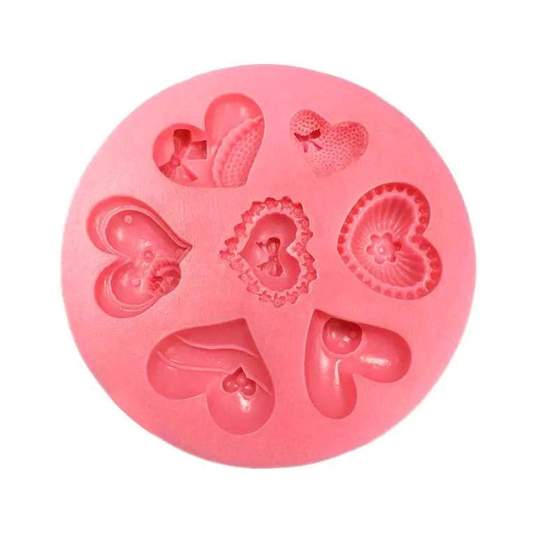 

New Multi-size Heart Shaped Chocolate Candy Jello 3D Silicone Mold Soap Mould Cartoon Figure Cake Kichen Bakeware Tool BS