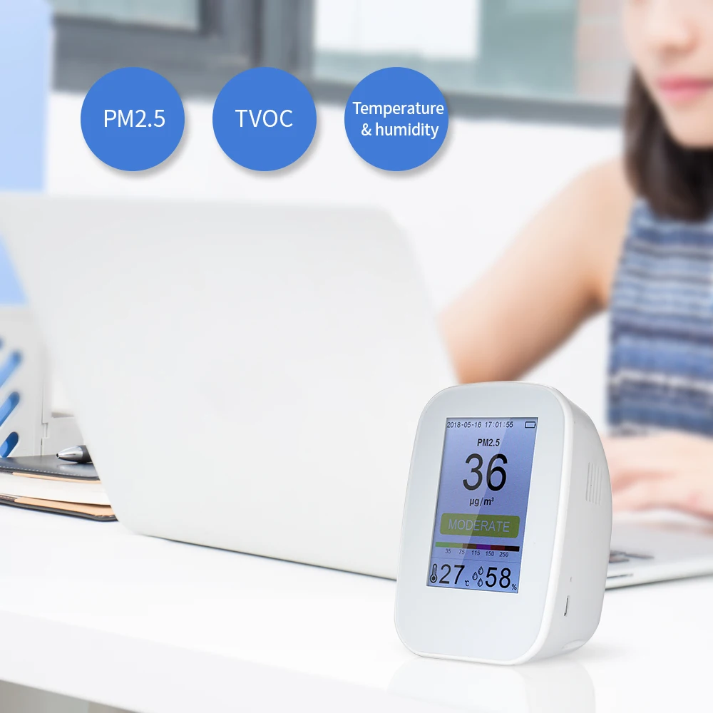 KKMOON D9-B монитор качества воздуха внутренний/наружный цифровой PM2.5 анализатор газа TVOC тестер анализаторы воздуха